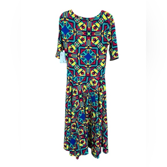 NWT LuLaRoe Vibrant Multicolor Midi Dress - Picture 8 of 8
